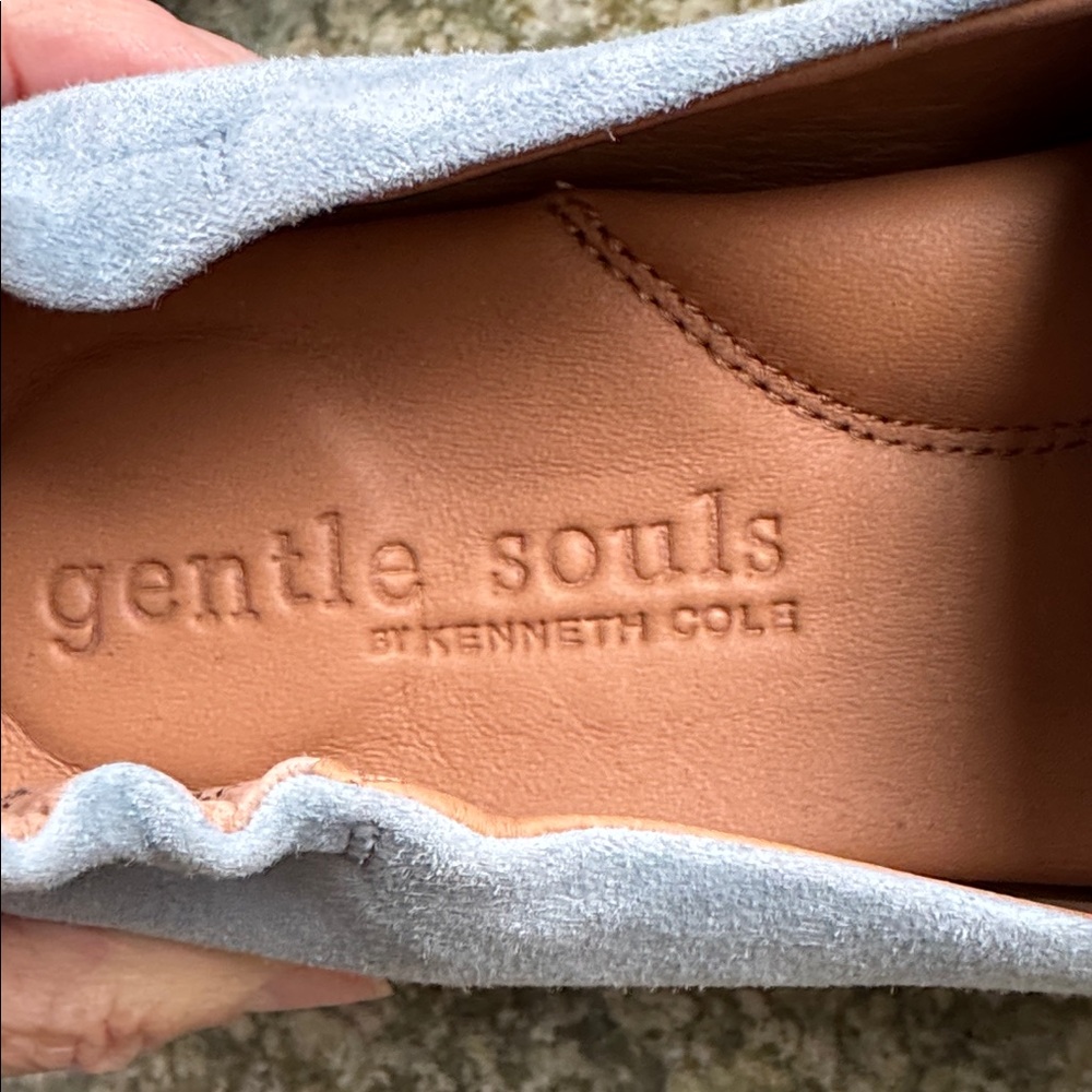 NWOB Gentle Souls Light Blue suede Loafers - Picture 2 of 8